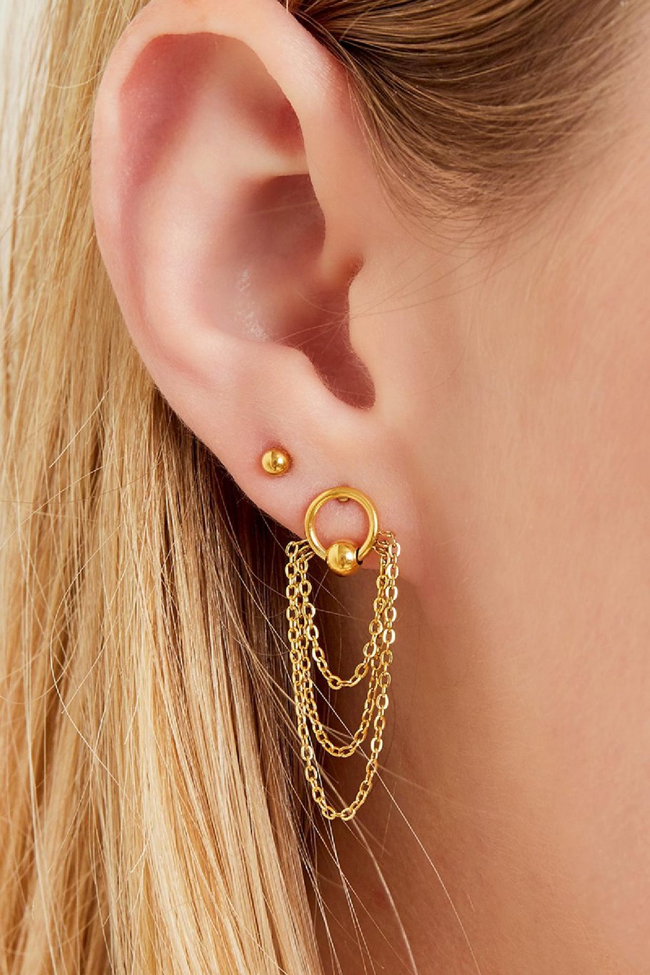 Chaînes de boucles d'oreilles en acier inoxydable Image3